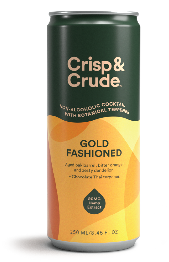 Crisp & Crude Gold Fashioned Hemp Infused Cocktail